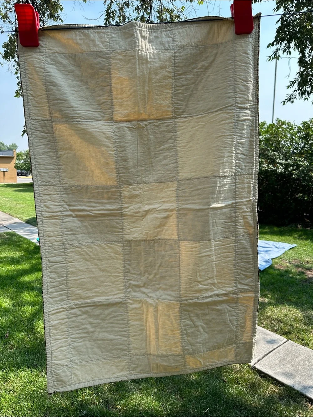 Vintage Handmade Patchwork Quilt Checkerboard. Cottagecore. Rustic.Granny. 50x33